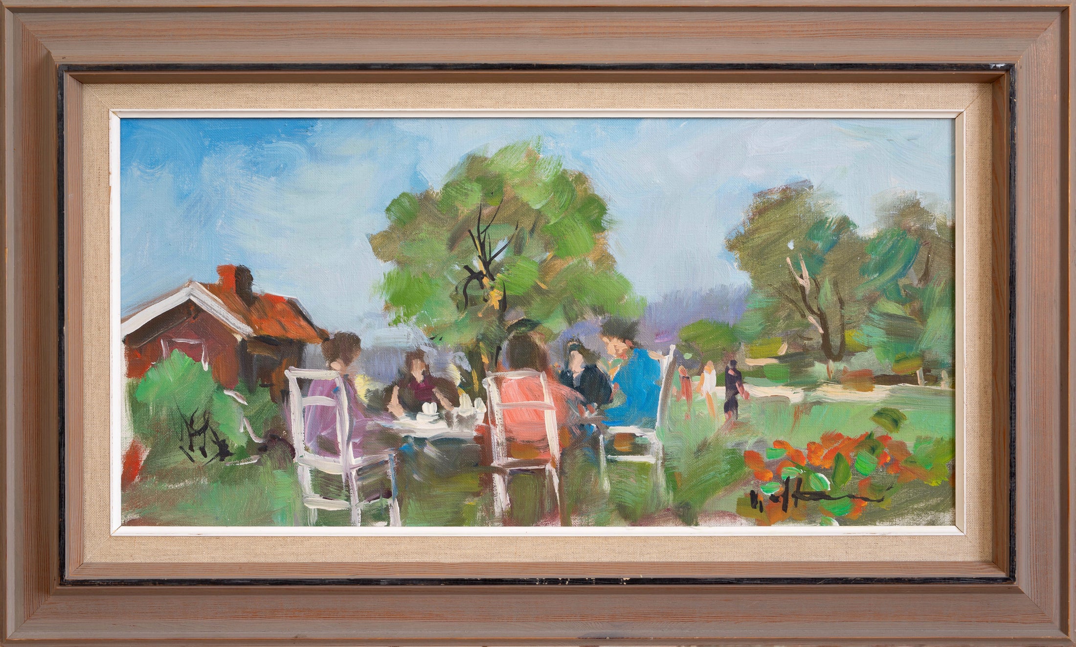 Vintage Art Mid Century Original Coastal OIl Painting by U Karlsson