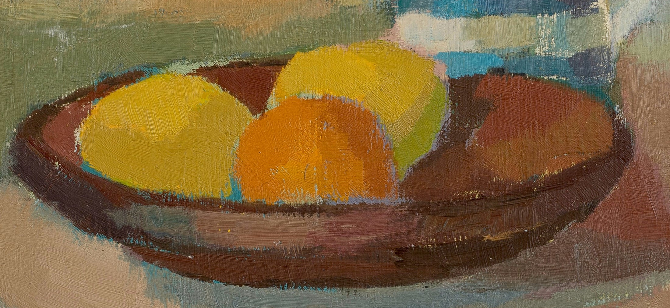Vintage Mid Century Original Still Life Oil Painting from Sweden