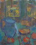 Load image into Gallery viewer, Vintage Mid Century Kitchen Still Life Oil Painting
