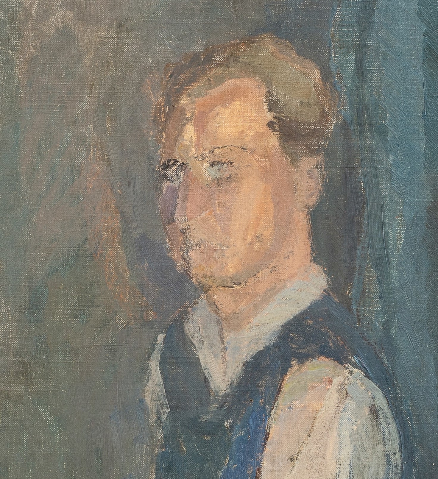 Vintage Self Portrait of Artist Working in Studio from Sweden