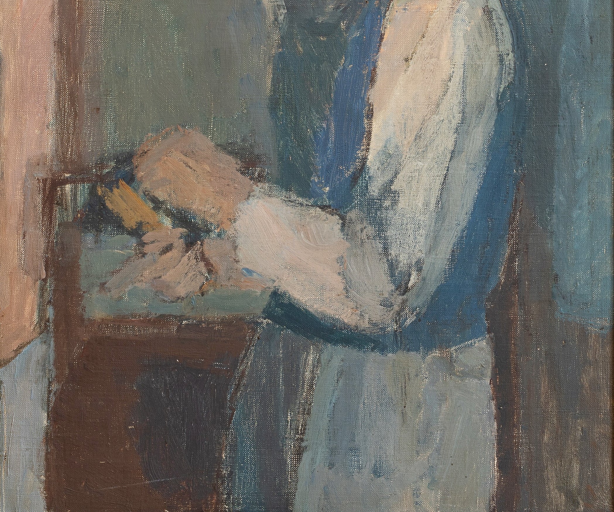 Vintage Self Portrait of Artist Working in Studio from Sweden