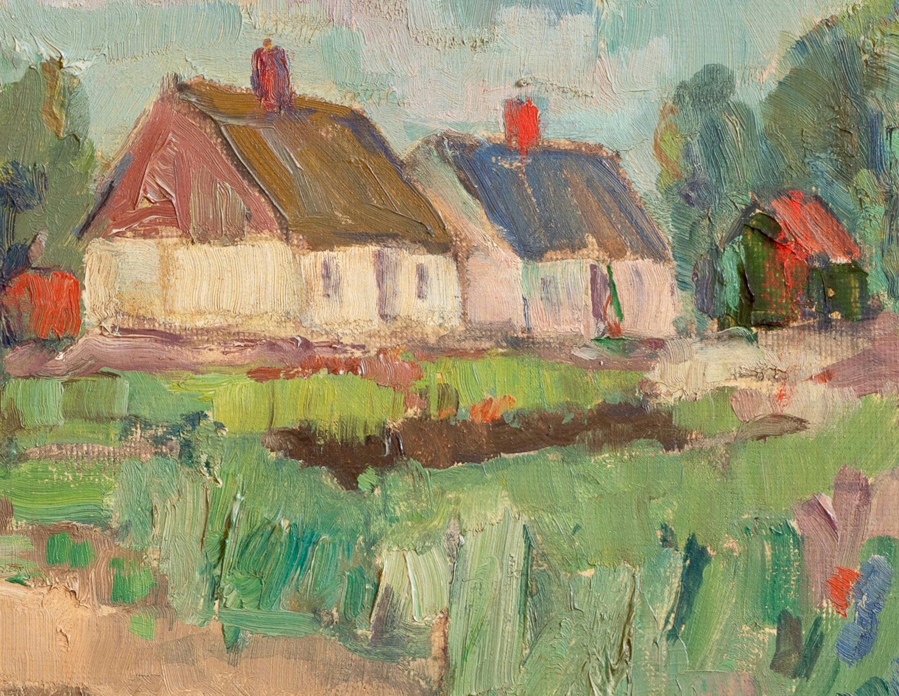 Mid Century Original Landscape Oil Painting By K Ohlsson Sweden