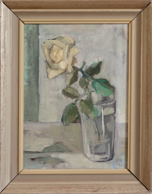 Mid Century Original Rose Still Life from Sweden