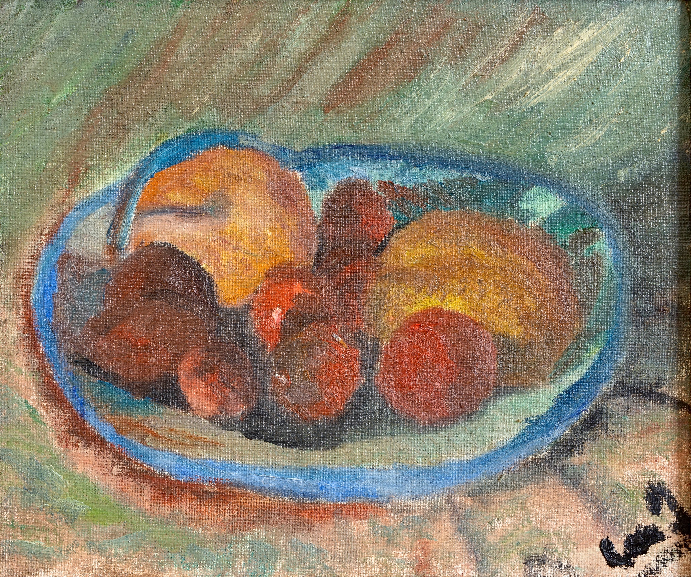 Vintage Original Kitchen Still Life Oil Painting from Sweden