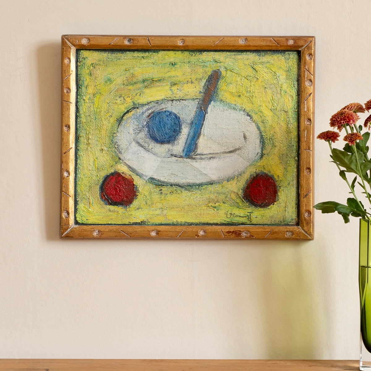 Vintage Art Room Original Mid Century Still Life from Sweden