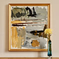 Load image into Gallery viewer, Vintage Art Semi Abstract Landscape Original Oil Painting from Sweden
