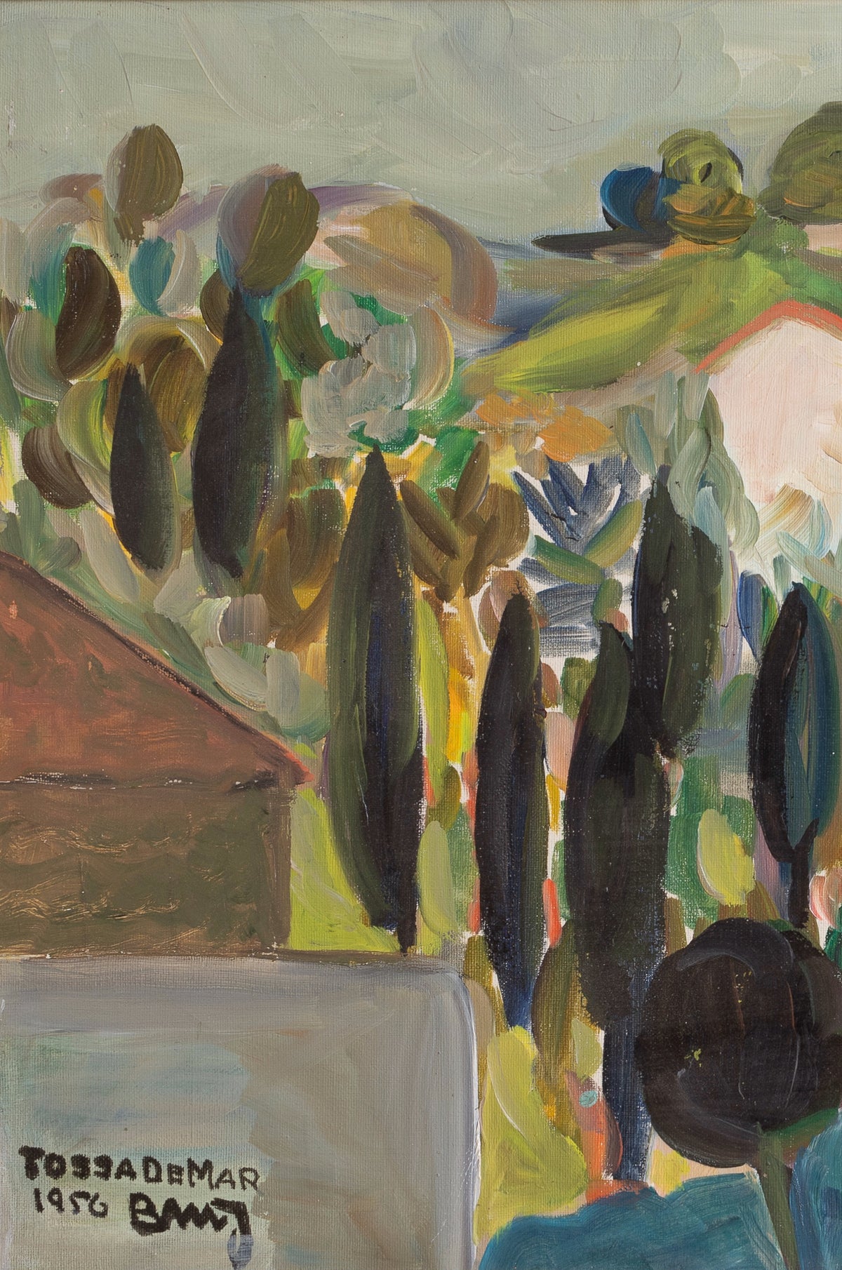 Mid Century Vintage Art Original Landscape Oil Painting