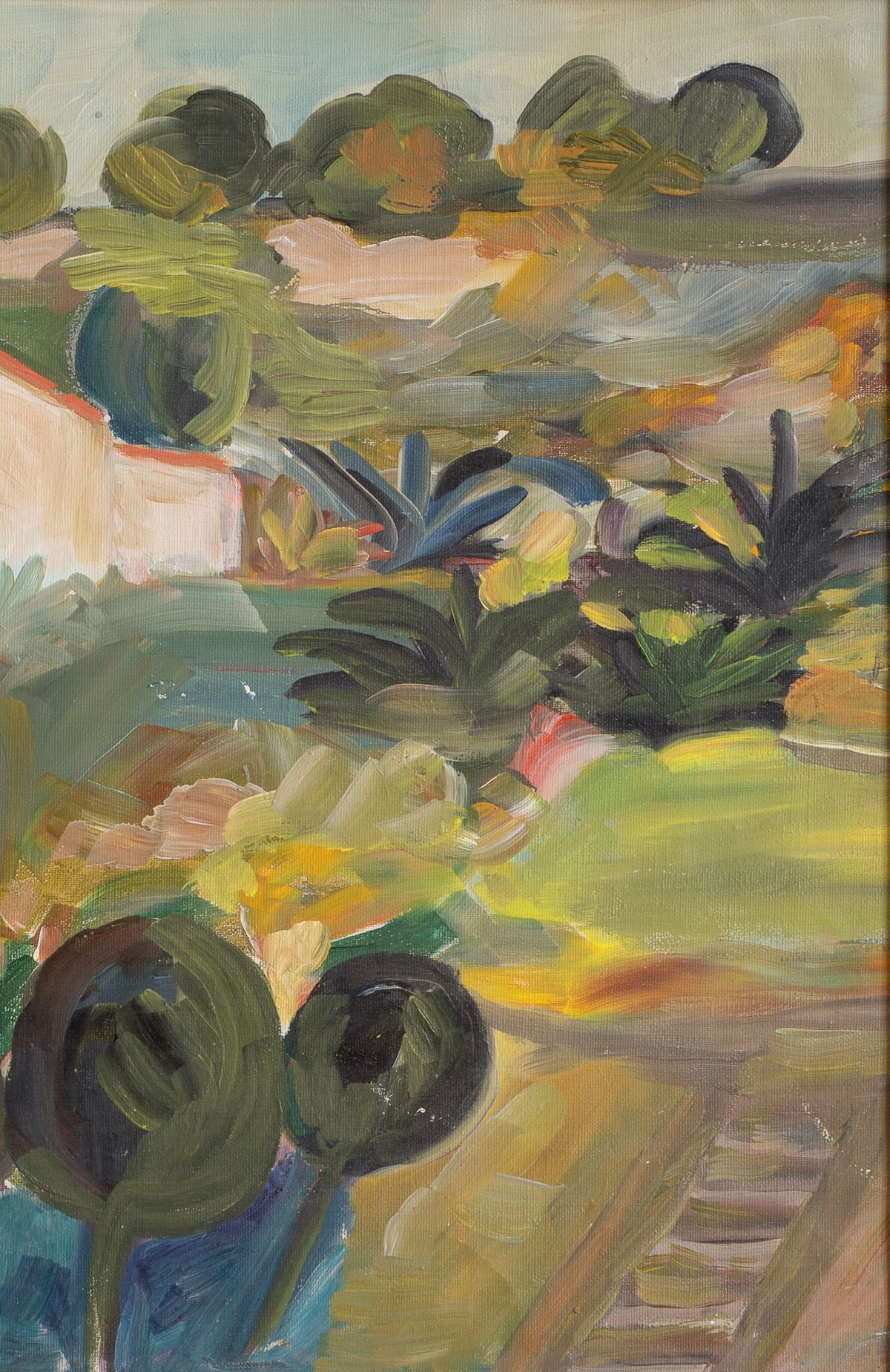Mid Century Vintage Art Original Landscape Oil Painting