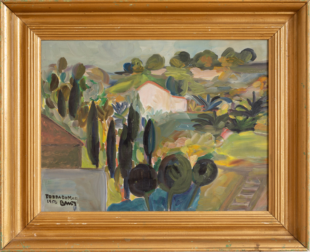 Mid Century Vintage Art Original Landscape Oil Painting