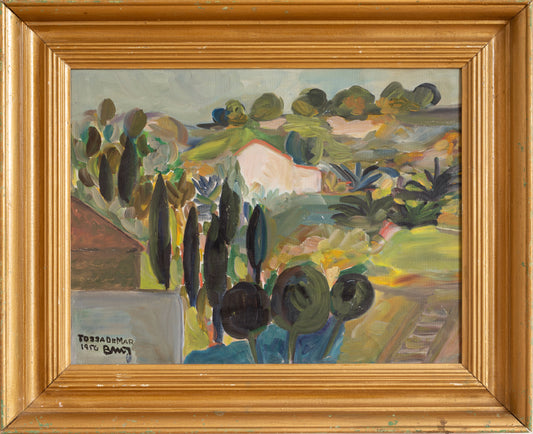 Mid Century Vintage Art Original Landscape Oil Painting