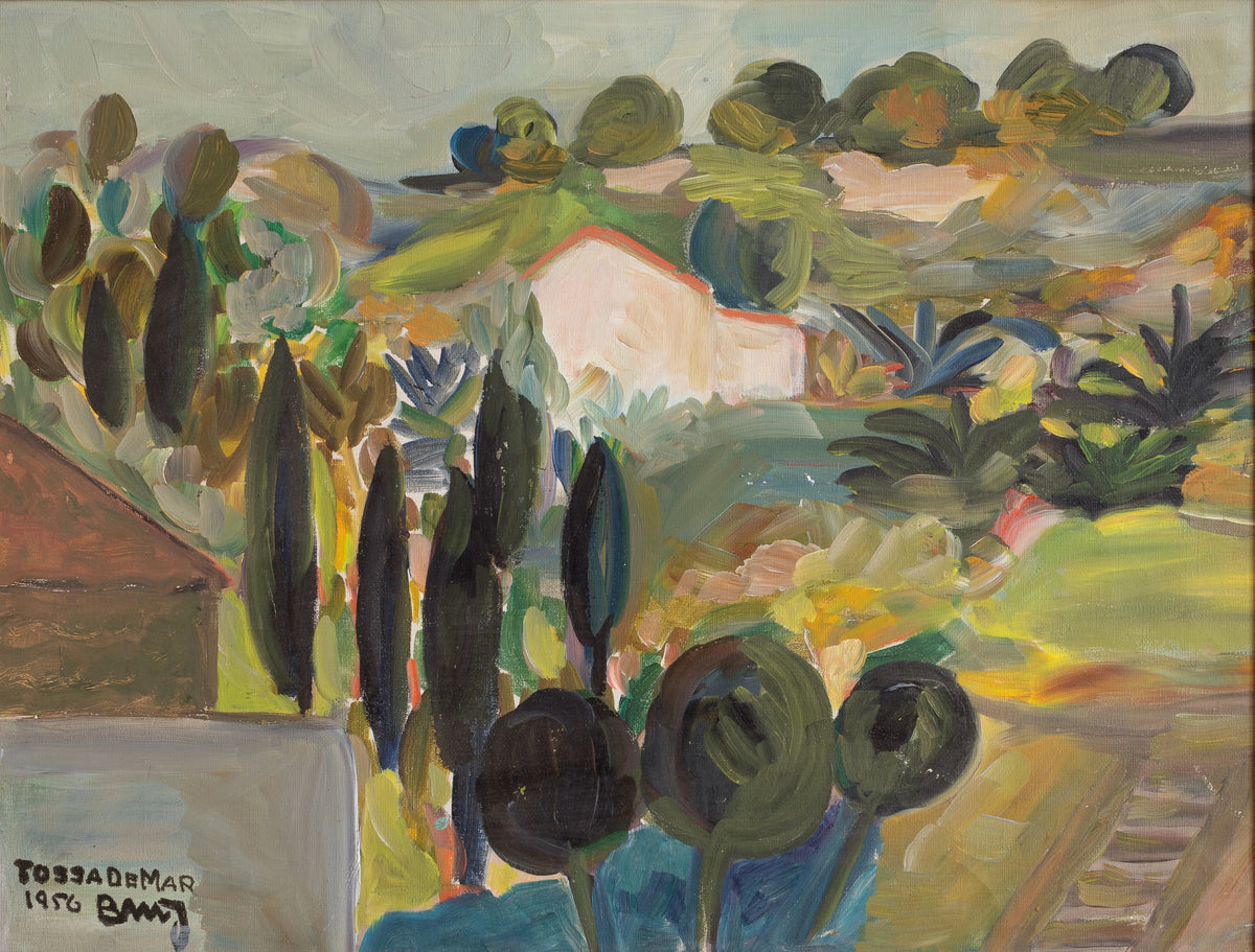 Mid Century Vintage Art Original Landscape Oil Painting