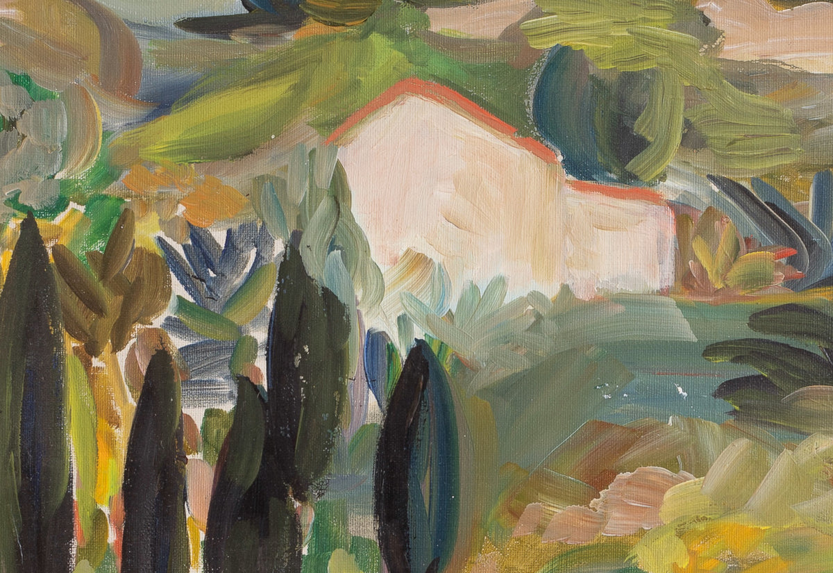Mid Century Vintage Art Original Landscape Oil Painting