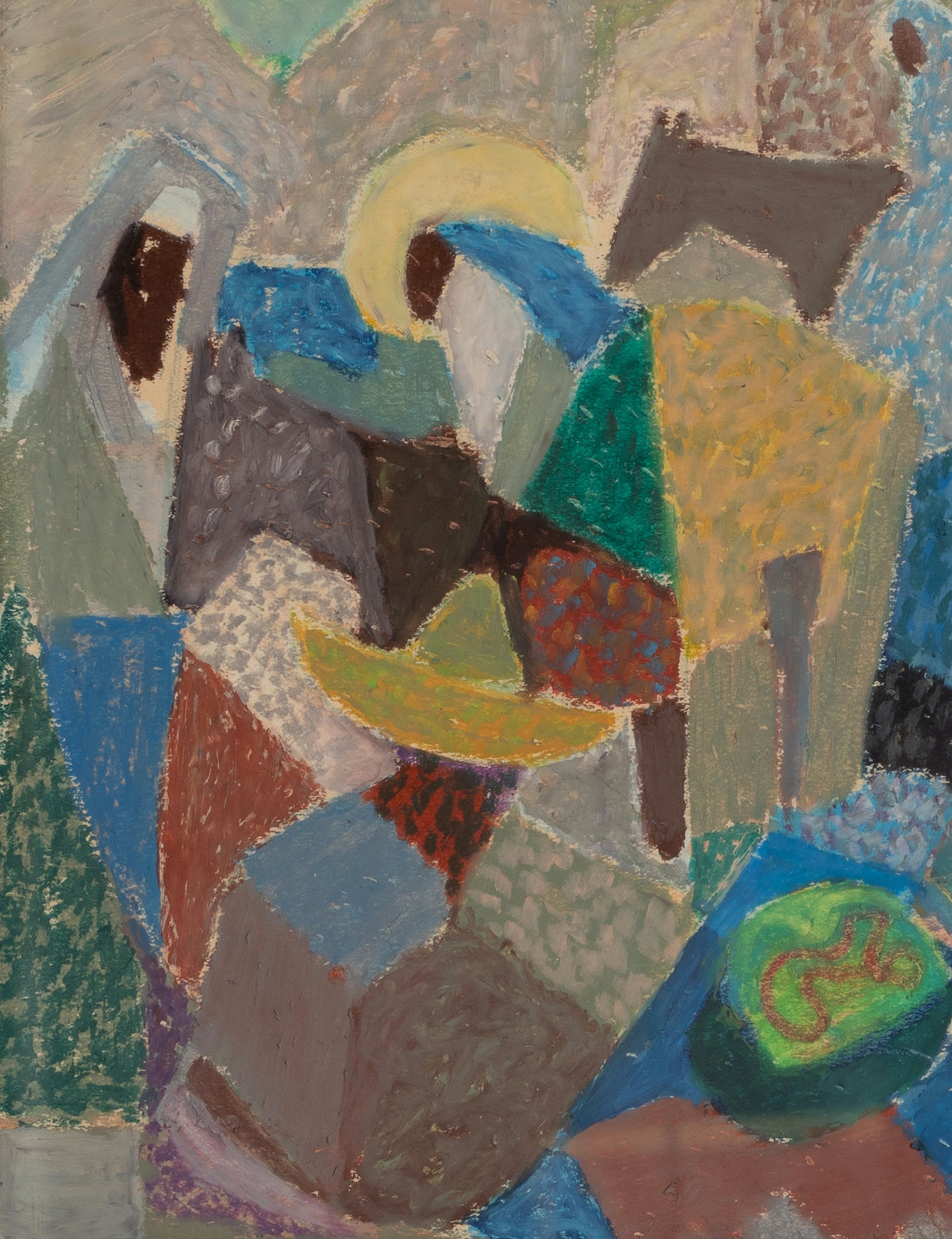 Mid Century Vintage Art Room Original Painting from Sweden