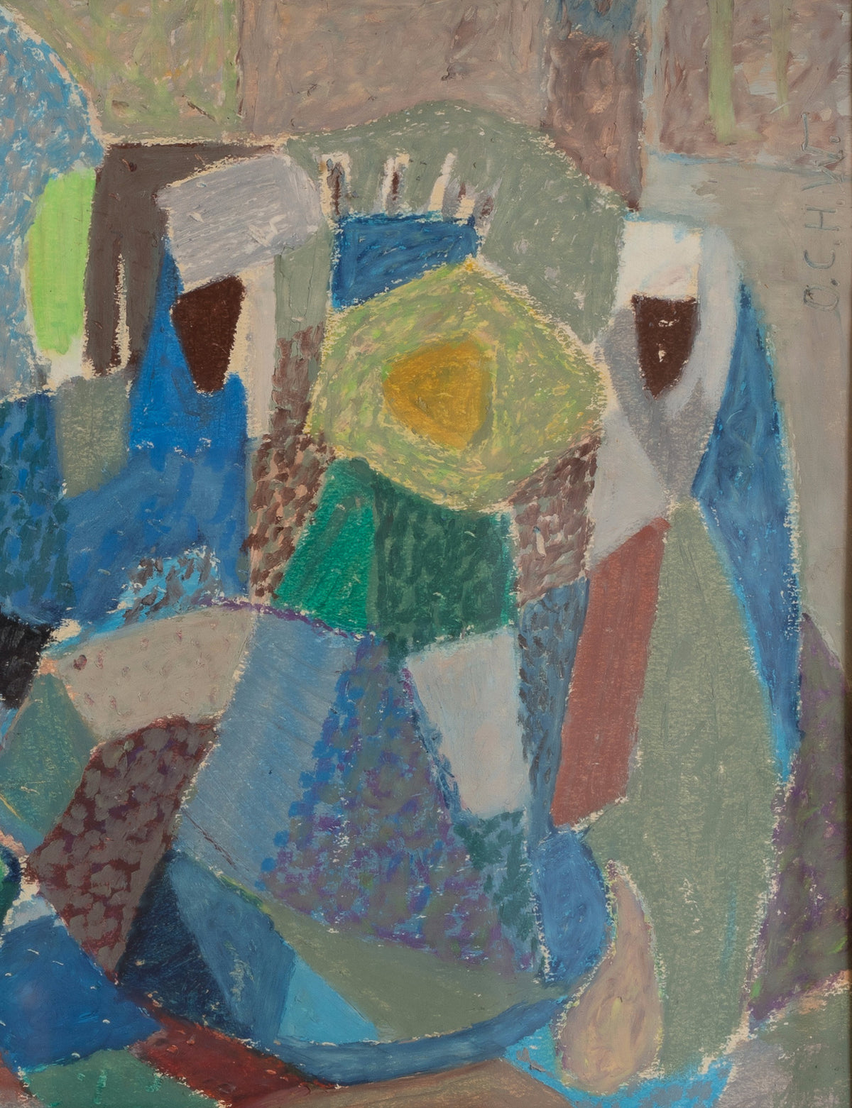 Mid Century Vintage Art Room Original Painting from Sweden