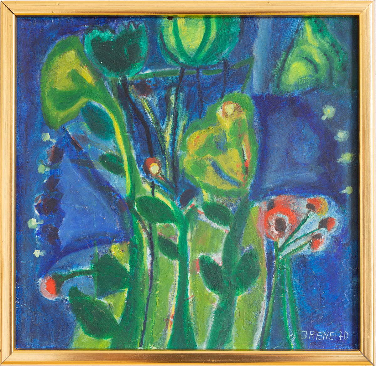 Vintage Mid Century Abstract Original Oil Painting 1970