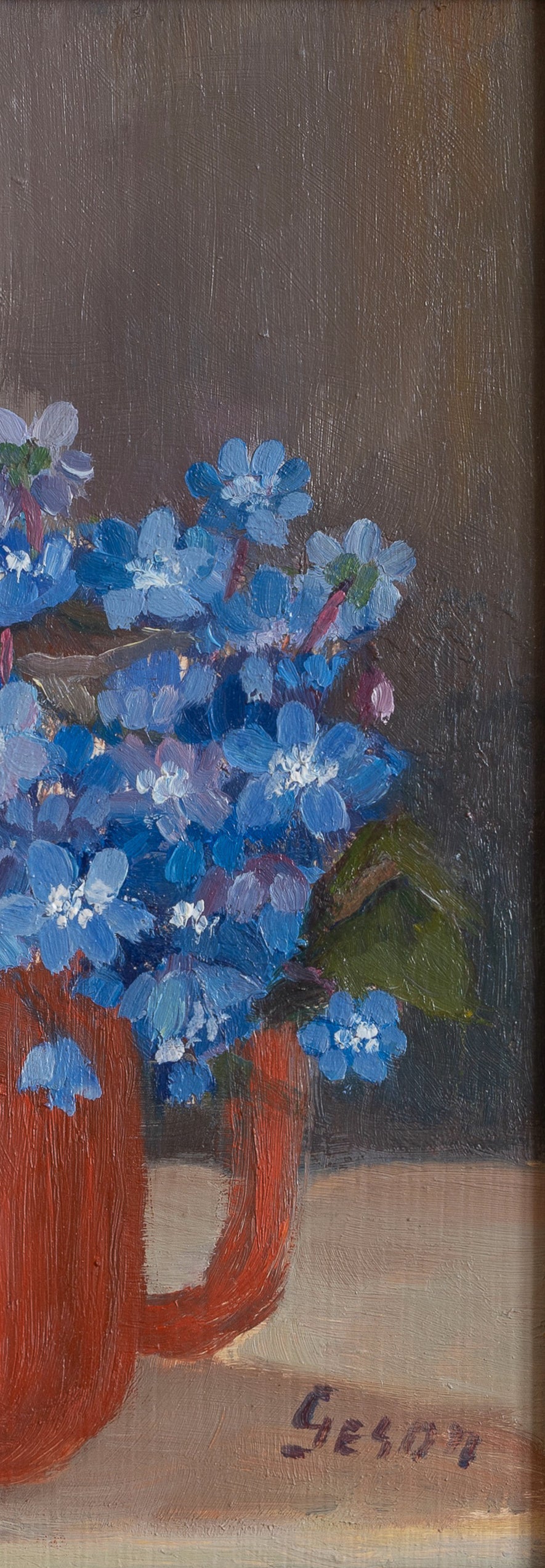 Vintage Art Original Floral Still Life Painting from Sweden