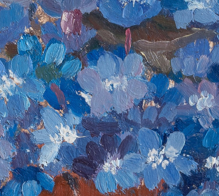 Vintage Art Original Floral Still Life Painting from Sweden