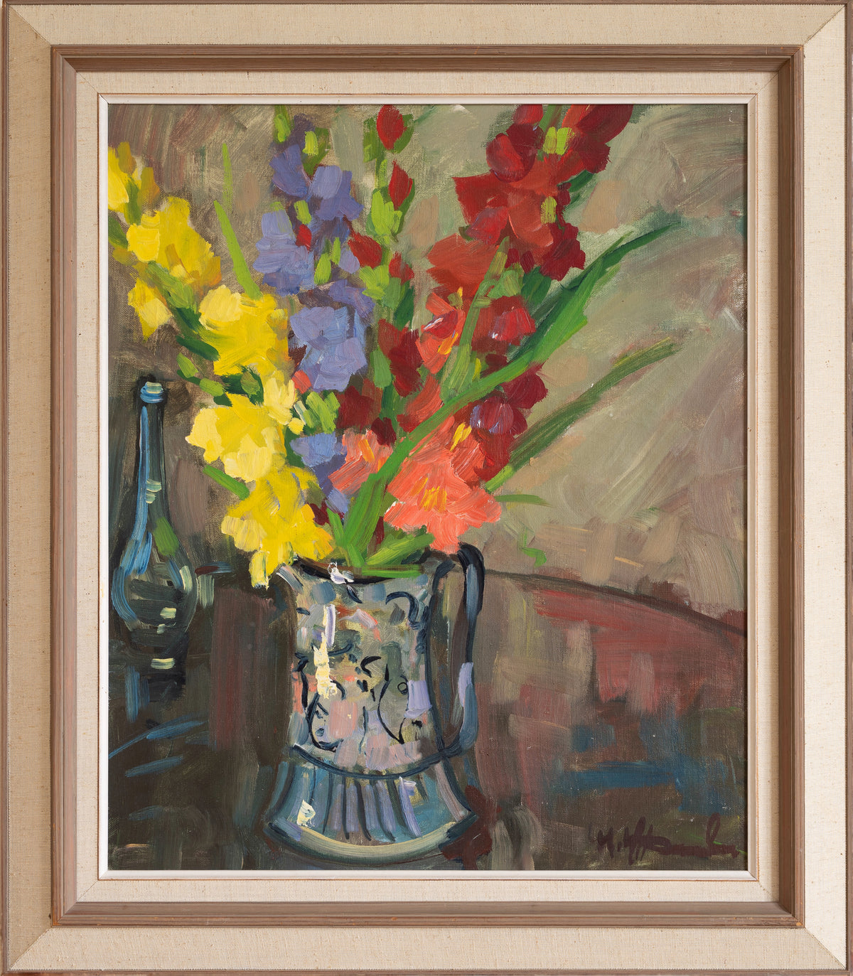 Vintage Art Original Still Life Oil Painting from Sweden