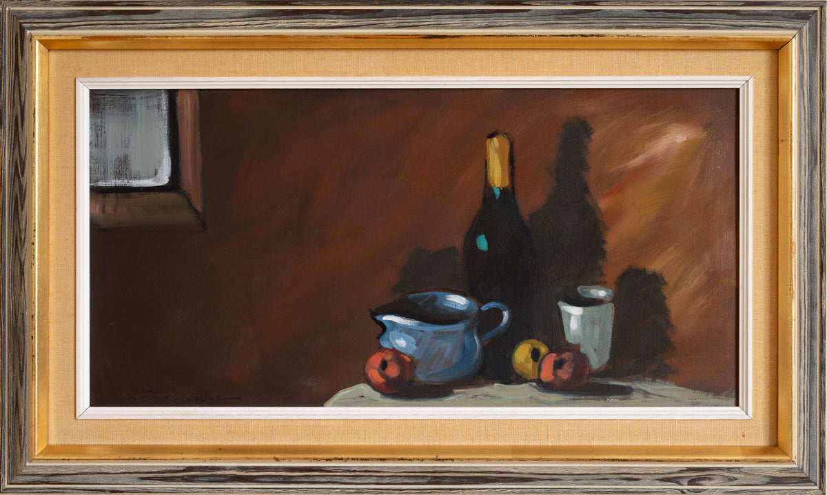 Swedish Vintage Art Kitchen Still Life Oil Painting From Sweden