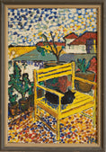 Load image into Gallery viewer, Vintage Original Landscape with Cat Painting from Sweden
