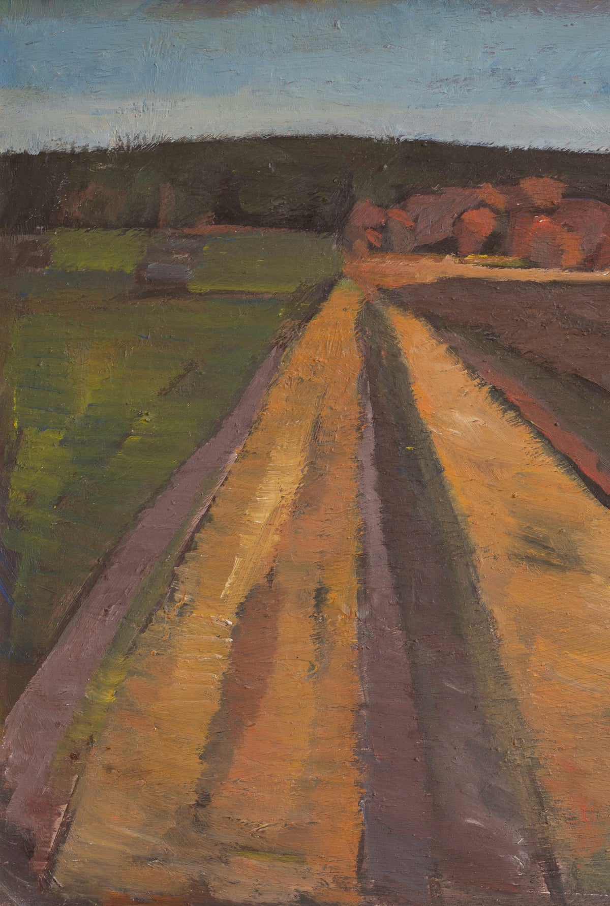 Original Vintage Mid Century Landscape Oil Painting Sweden