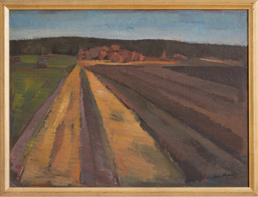 Original Vintage Mid Century Landscape Oil Painting Sweden