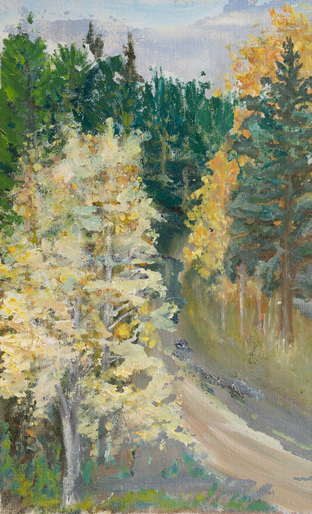 Colorful Swedish Vintage Original Landscape Oil Painting