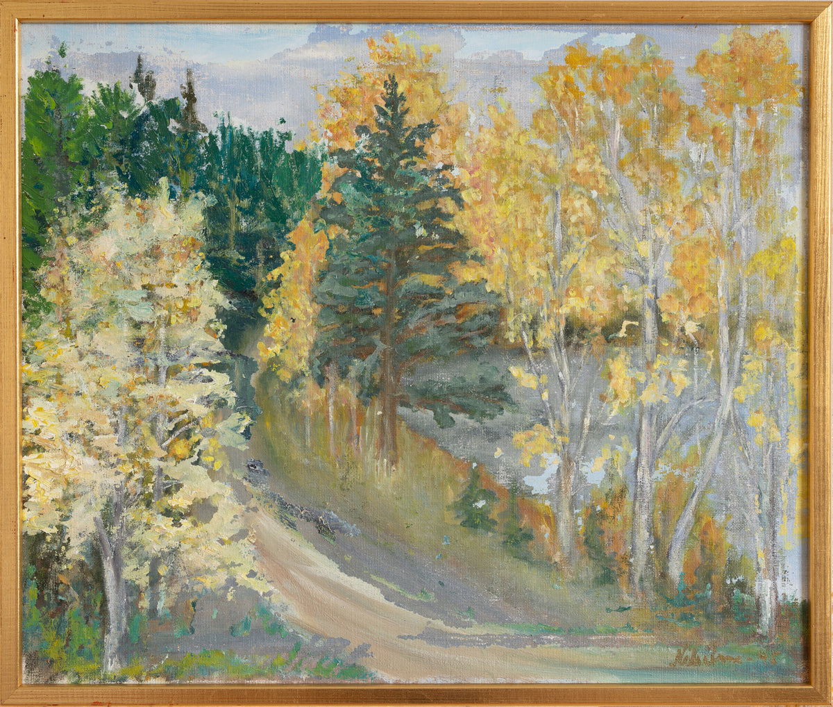 Colorful Swedish Vintage Original Landscape Oil Painting