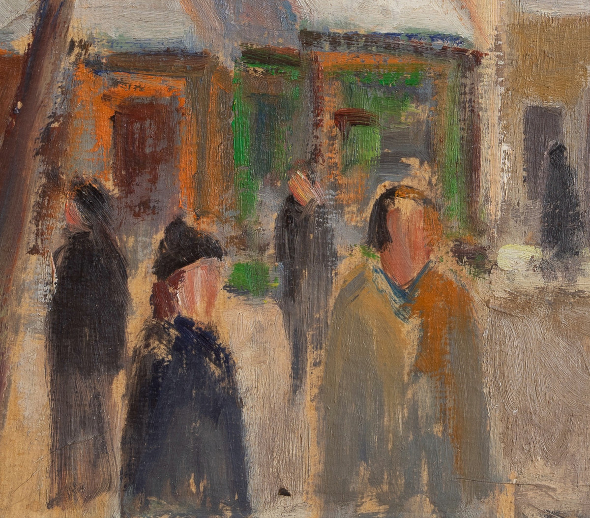 Vintage Original Parisian Street Scene Oil Painting From Sweden