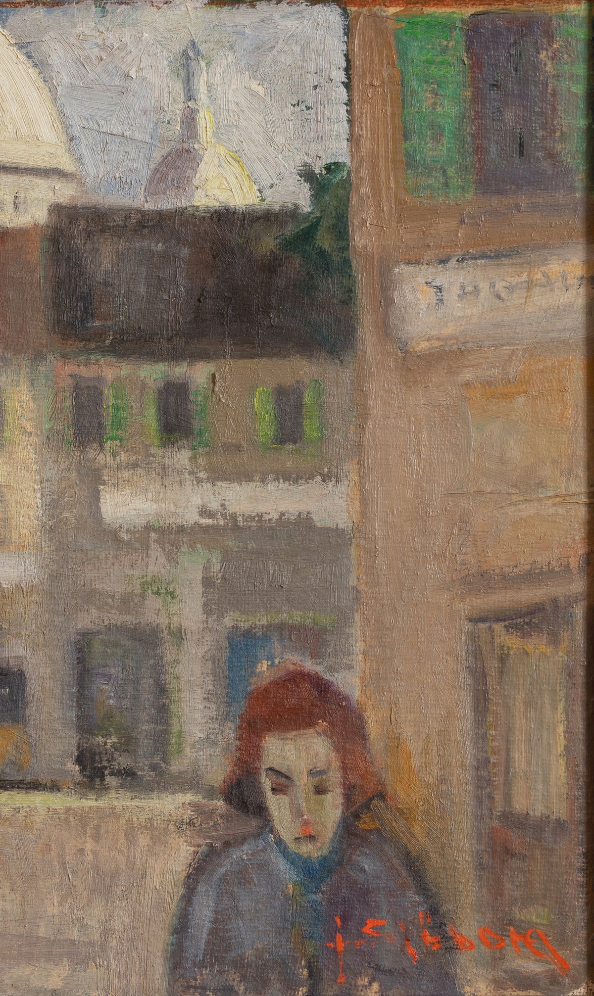 Vintage Original Parisian Street Scene Oil Painting From Sweden