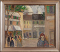 Load image into Gallery viewer, Vintage Original Parisian Street Scene Oil Painting From Sweden
