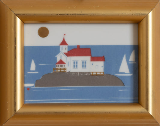 Vintage Art Room Original Set of Four Coastal and Countryside Scenes