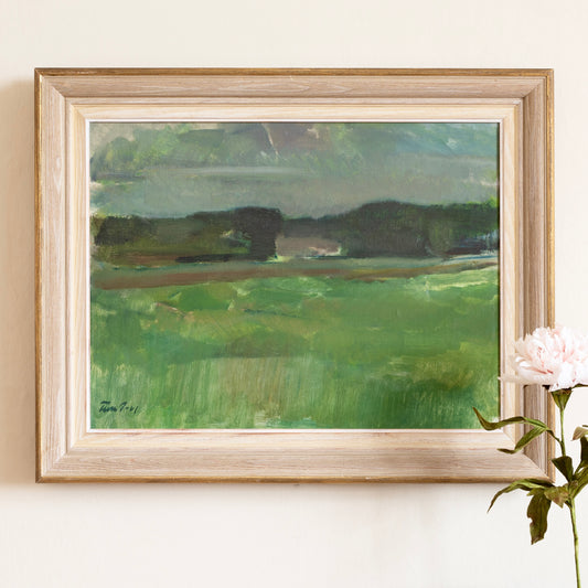Vintage Original Landscape Oil Painting Mid Century from Sweden