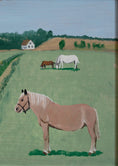 Load image into Gallery viewer, Vintage Art Room Original Oil Painting of Cows and Horses from Sweden
