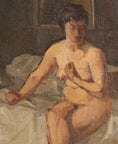 Load image into Gallery viewer, Vintage Figurative Original Oil Painting from Sweden
