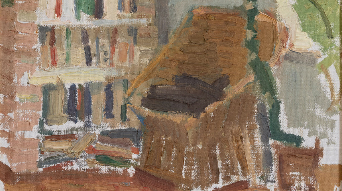 Vintage Art Mid Century Interior Scene From Sweden