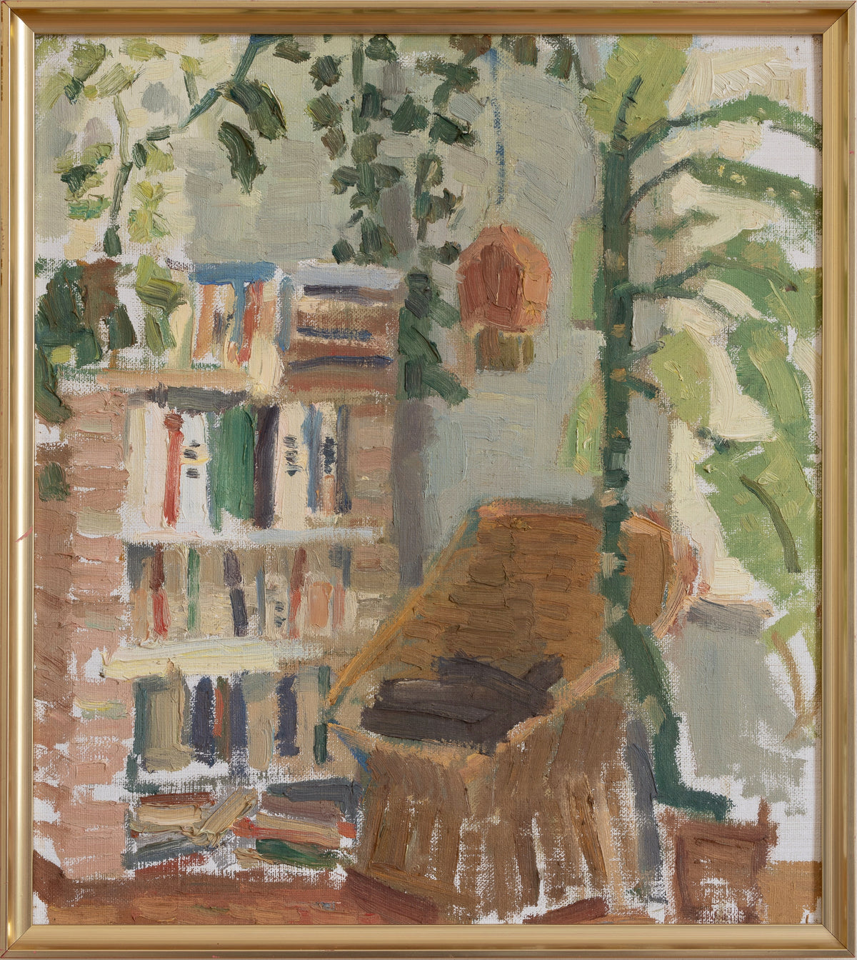 Vintage Art Mid Century Interior Scene From Sweden