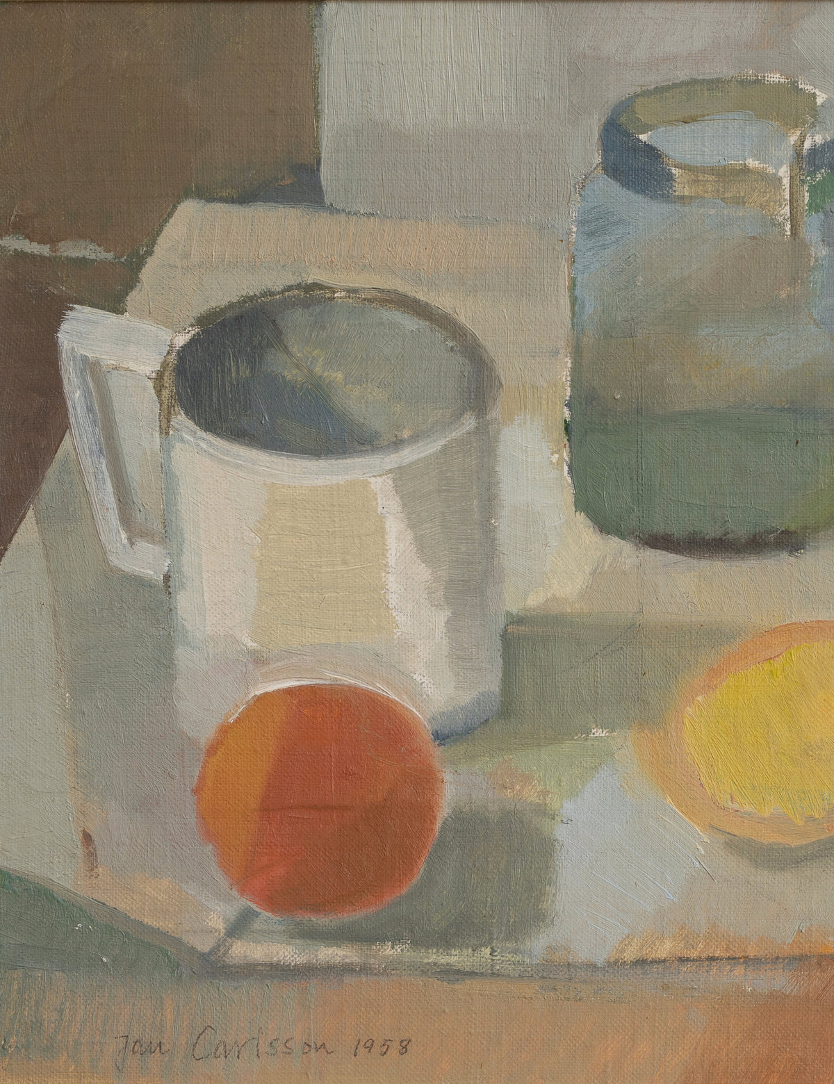 Vintage Mid Century Still Life Oil Painting From Sweden