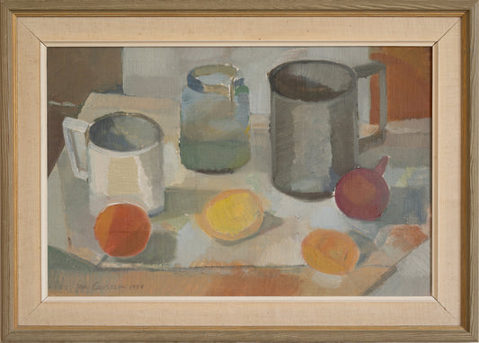 Vintage Mid Century Still Life Oil Painting From Sweden