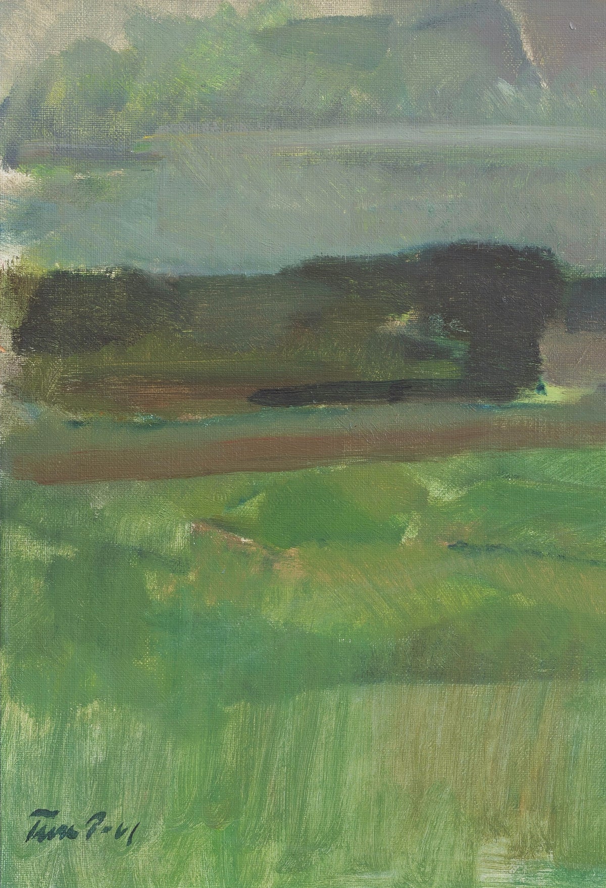 Vintage Original Landscape Oil Painting Mid Century from Sweden