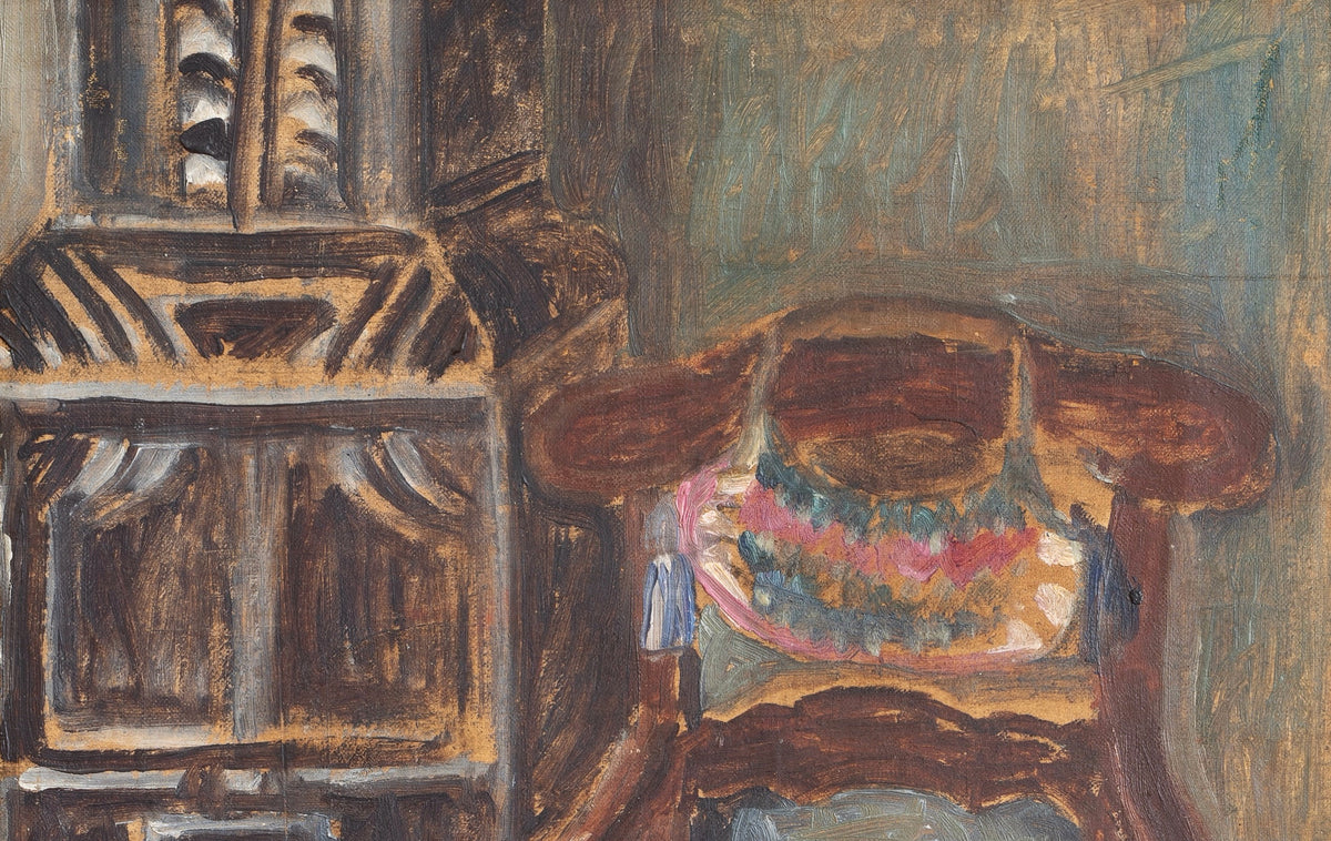 Vintage Art Room Original Oil Painting from Sweden
