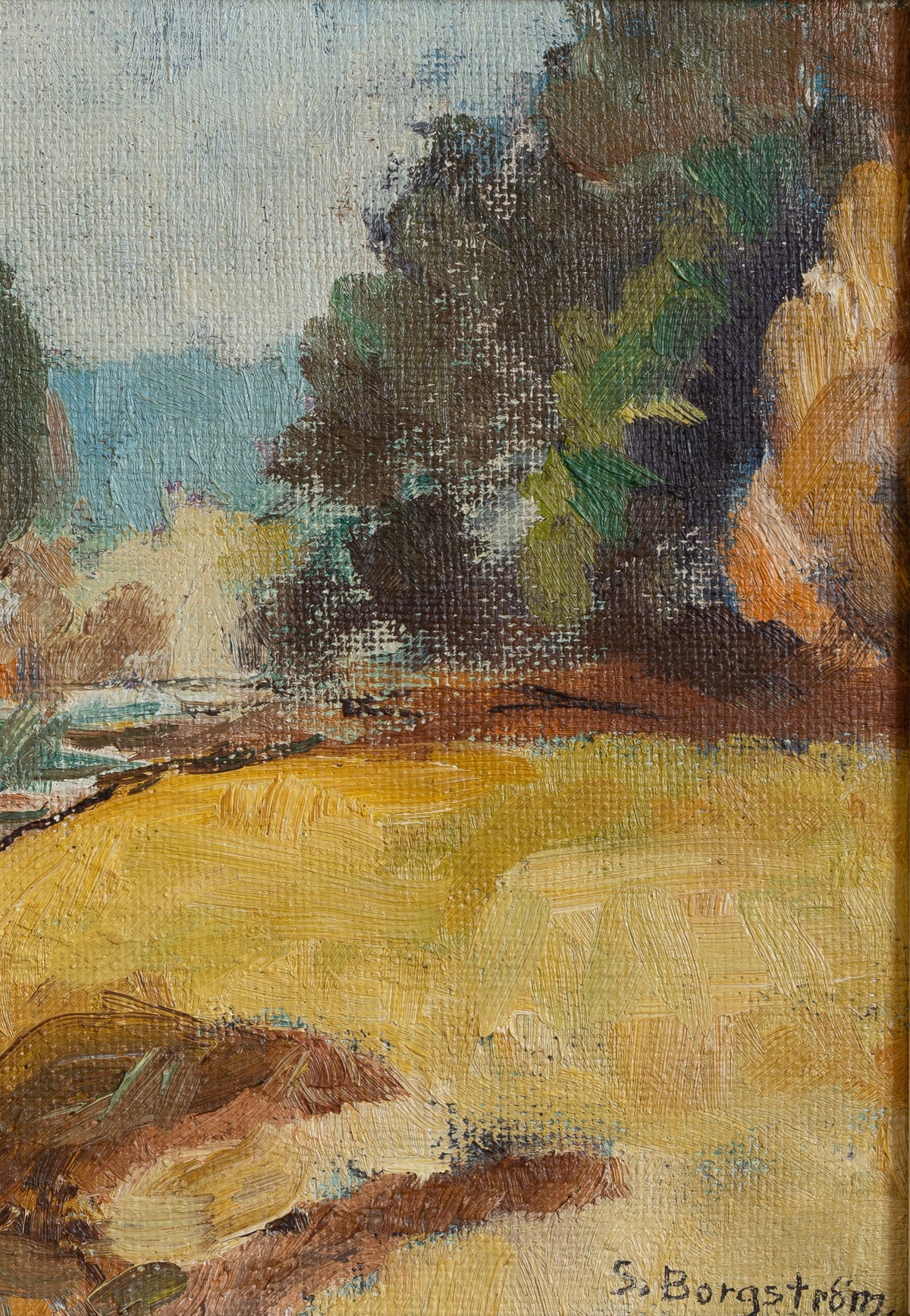 Mid Century Vintage Original Landscape Oil Painting From Sweden