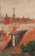 Load image into Gallery viewer, Vintage Art Original Cityscape Oil Painting from Sweden
