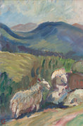 Load image into Gallery viewer, Mid Century Original Oil Painting Landscape from Sweden
