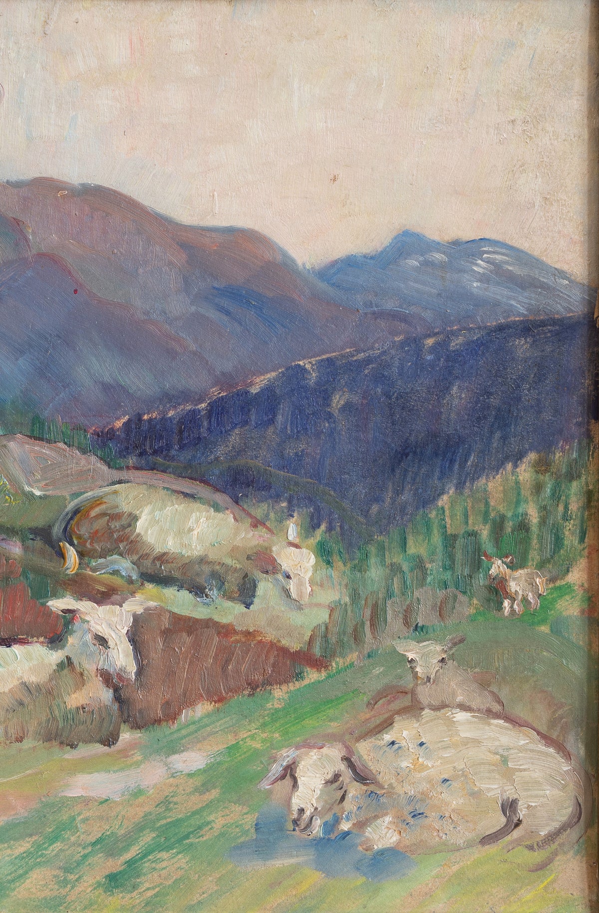 Mid Century Original Oil Painting Landscape from Sweden