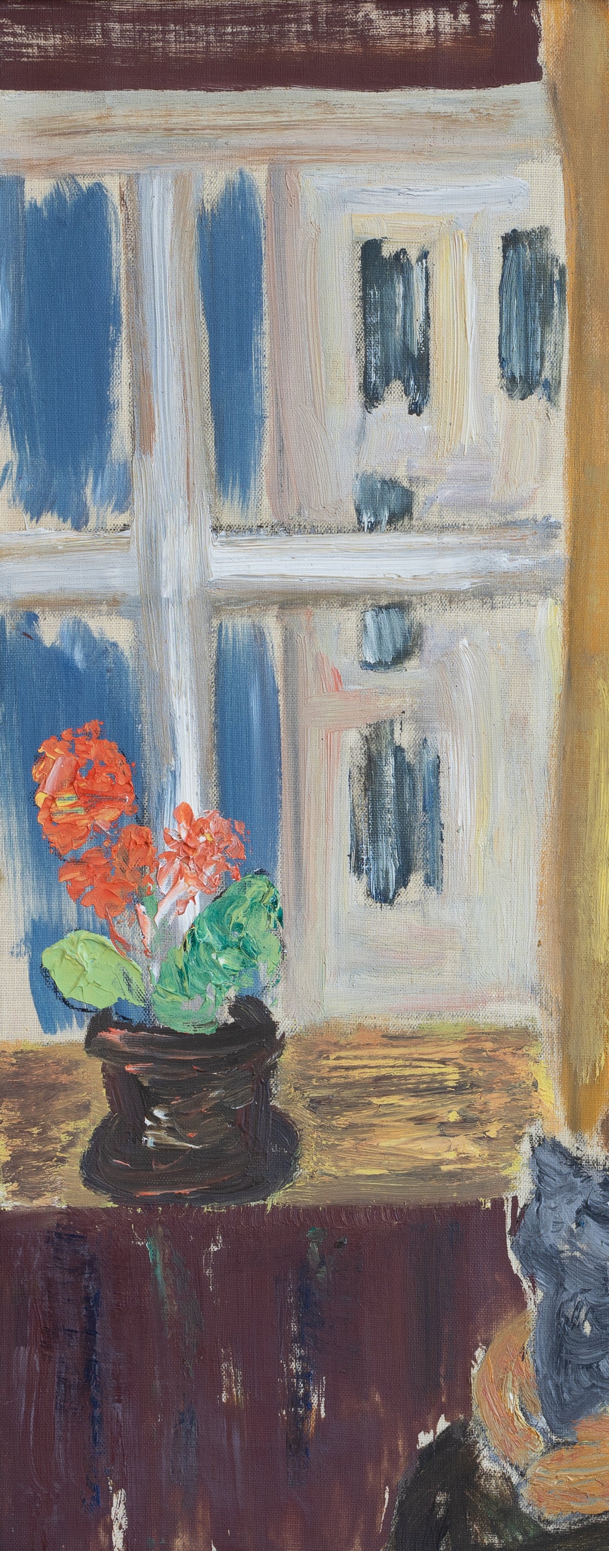 Swedish Vintage Figure in Interior Oil Painting From Sweden