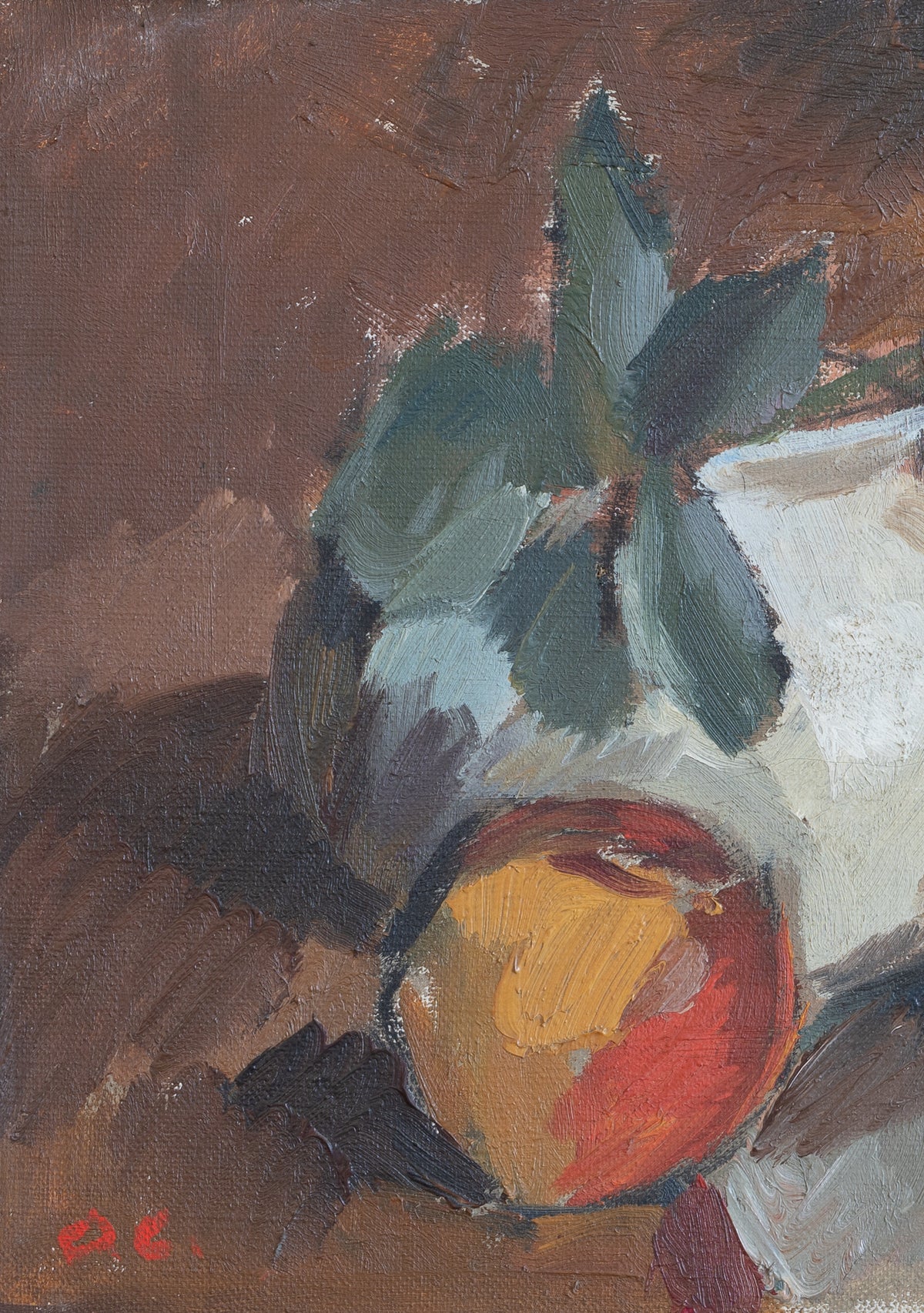 Mid Century Vintage Art Original Still Life Oil Painting from Sweden