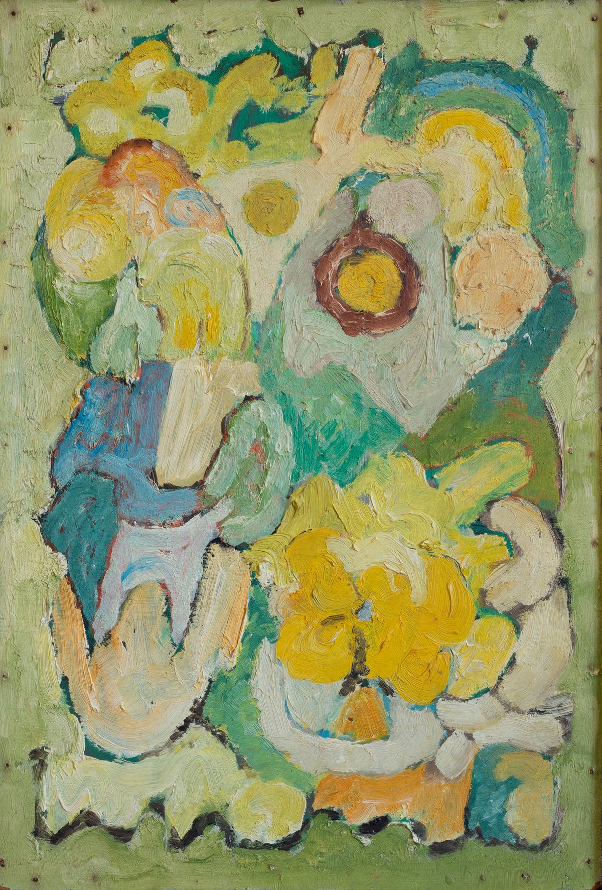 Vintage Abstract Floral Painting from Sweden