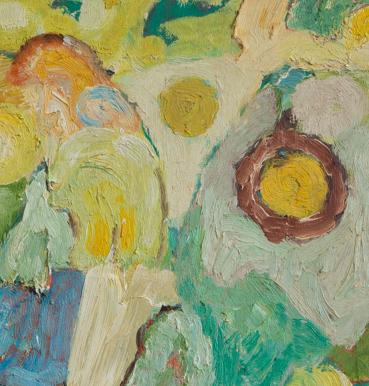 Vintage Abstract Floral Painting from Sweden