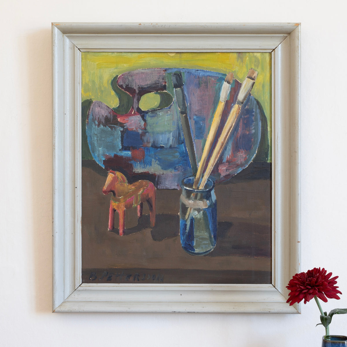 Vintage Mid Century Original Studio Still Life Oil Painting